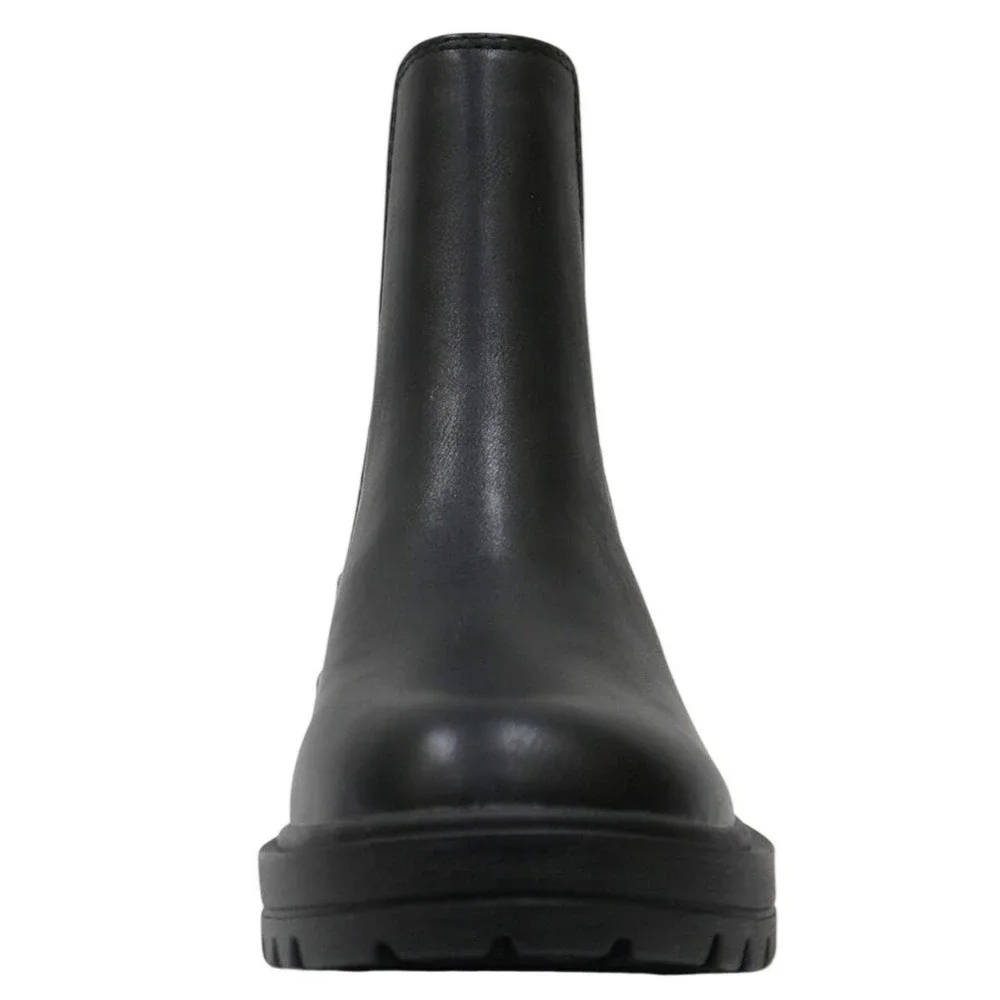 Soda Black Faux Leather Lug Sole Chelsea Boots Women's Ankle Boots Size 5.5 NEW - Picture 3 of 5